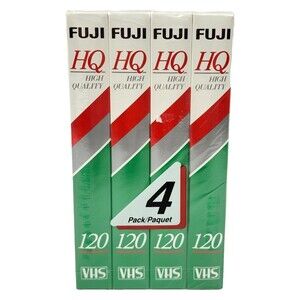 Fuji VHS Blank Media Video Tapes 4 Pack 6 Hours HQ 120 New Sealed T-120